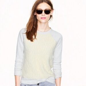 J. Crew Cable Knit Crewneck Sweatshirt Small